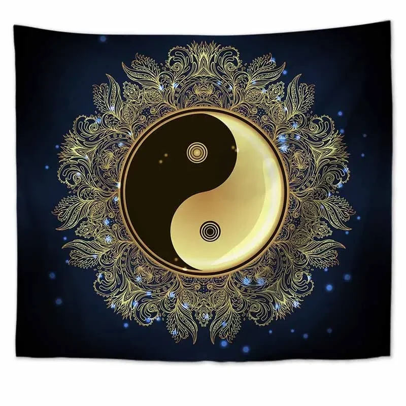 Yin Yang Gossip Mandala Tapestry Wall Hanging Dorm Decor Art Wall Tapestry Hippie WallCarpet Trippy Psychedelic Tapestry Blanket