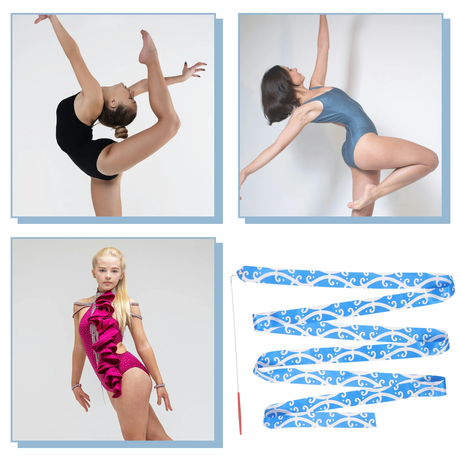 Seiden-Tanzbänder für Gymnastiktraining, dekorative farbige Bänder, Performance-Requisiten, elegante Bewegungszubehör