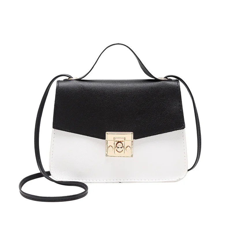 2026 Fashion Color Block Women Bag Sweet Square Drawstring Crossbody Shoulder Bag, Unique Handbag PU Leather Ladies Purse