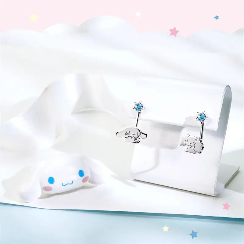 Cinnamoroll Anime Kawaii MINISO Ins Star Earrings Cute Cartoon Ins Fashion Rings Bracelet Birthday Lovely Gifts for Kids