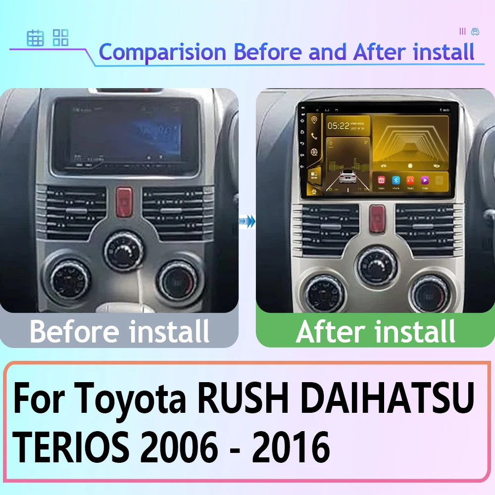 Android 360 Camera For Toyota RUSH DAIHATSU TERIOS 2006 - 2016 Car Radio Multimedia Video Player Navigation GPS Stereo Screen TB