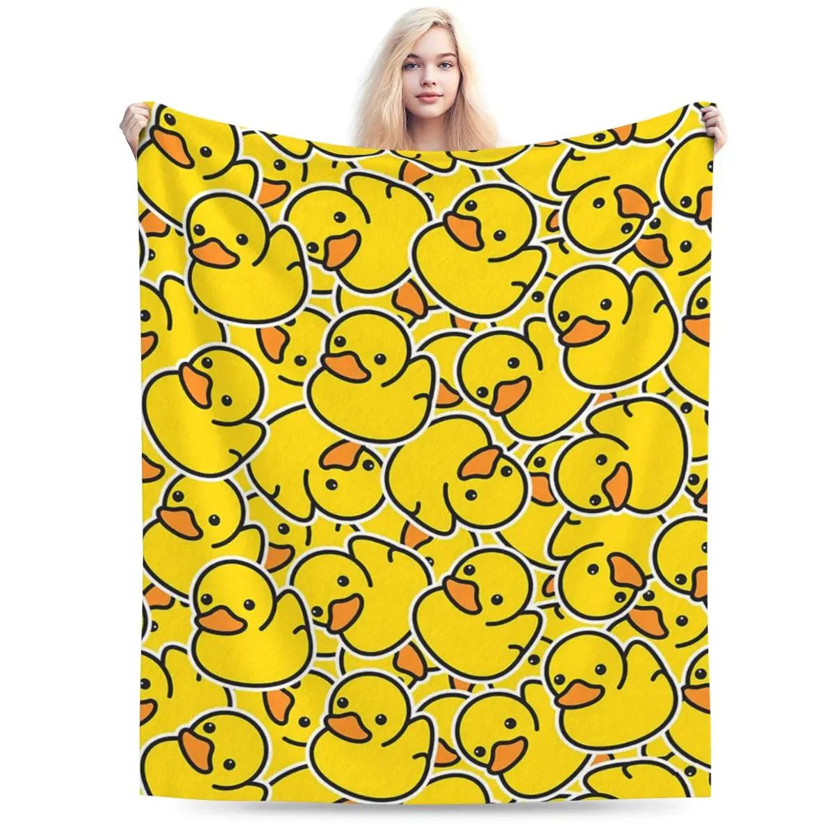 Yellow Classic Rubber Duck Blanket Soft Warm Flannel Throw Blanket Bedspread for Bed Living room Picnic Travel Home Couch