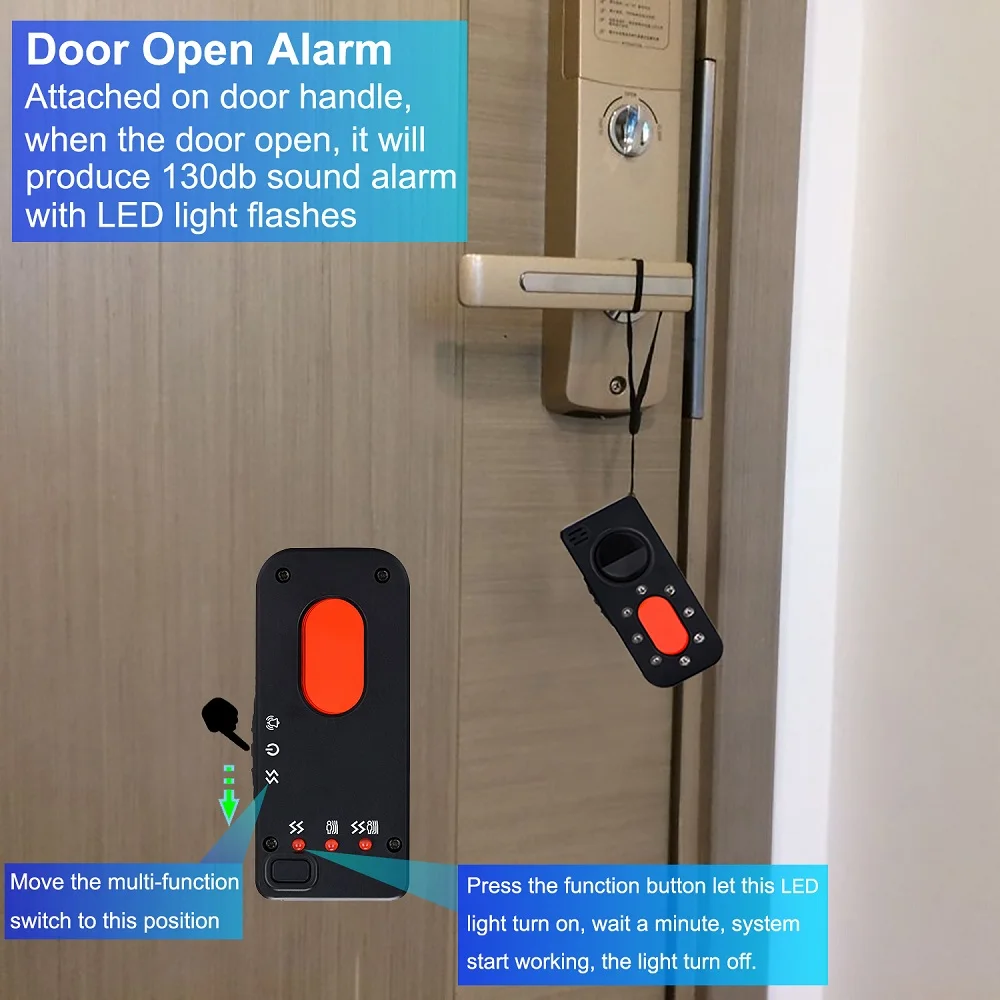 Detector de RF antiespía, alarma de Sensor de movimiento de viaje, portátil, Mini cámara infrarroja PIR, inalámbrico, seguridad antirrobo