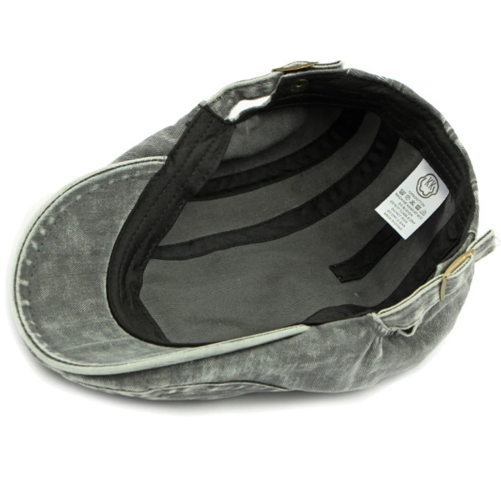 HT4727 Beret Spring Summer Cotton Cap for Men Women Denim Beret Cap Male Female Artist Painter Beret Hat Adjustable Ivy Flat Cap