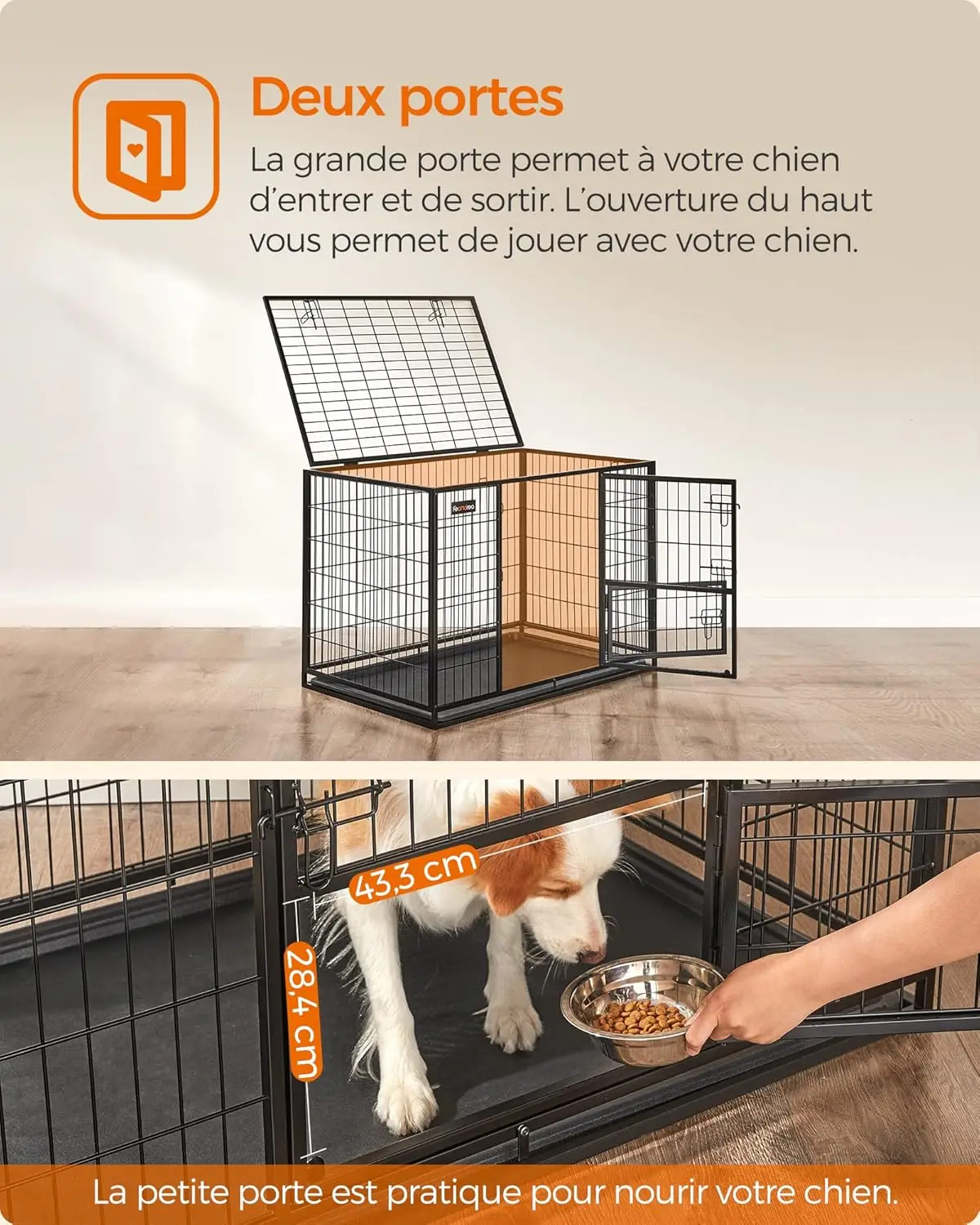 FEANDREA Animal transport box, dogs box L-XXXL double door versatile