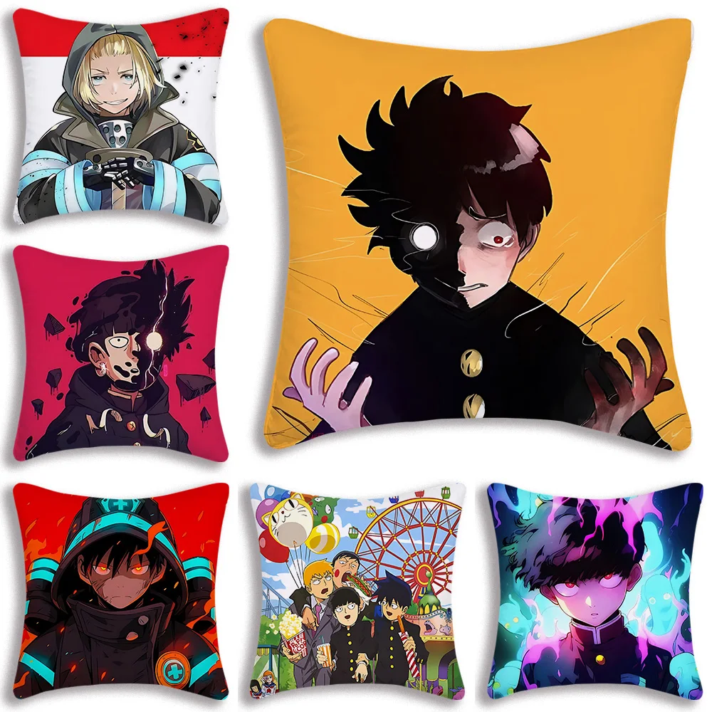 Pillow Covers Cartoon Psychic 100% Sofa Decorative Home Double-sided Printing Short Plush Cute Cushion Cover