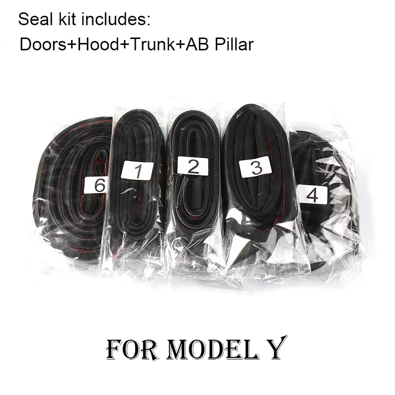 Voor Tesla 2017-2025 Model Y Juniper X S3 Highland Deurafdichting Kit Geluiddichte Rubberen Weerstrip Wind ruisonderdrukking Kit