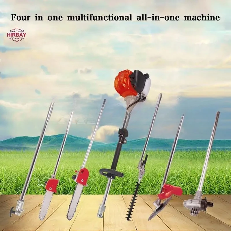2 Stroke Multi Function Garden Tool Kit With Pole Chain Saw Pruner Hedge Trimmer And Fruit Picker Attachment