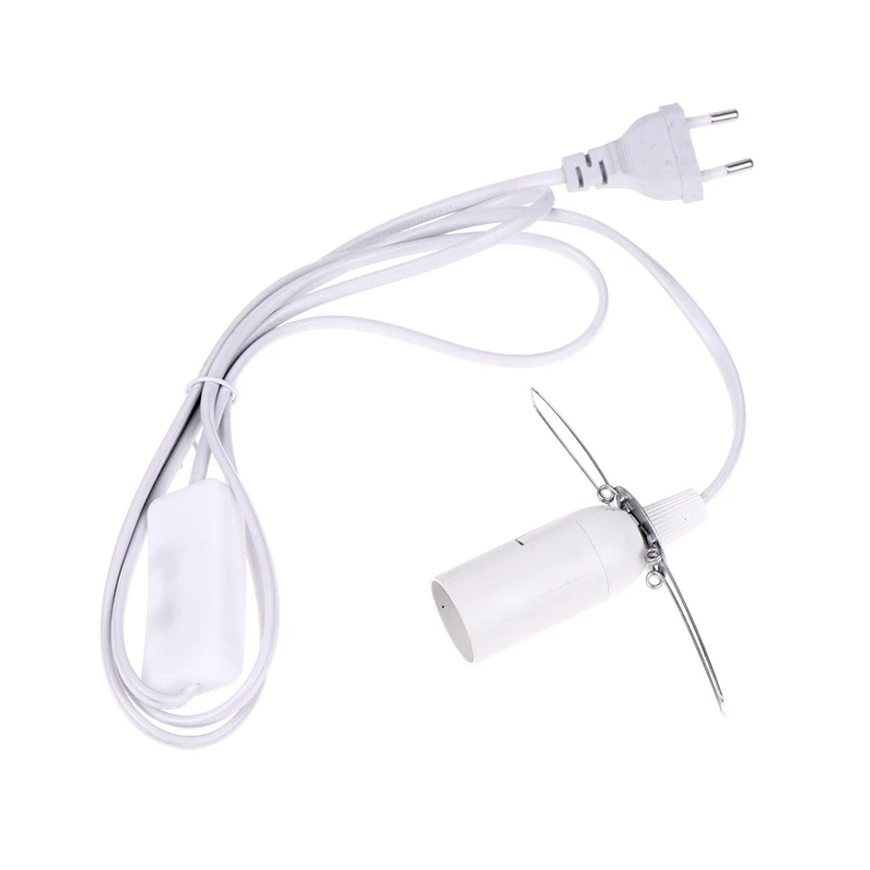 

White EU Plug E14 Hanglamp Holder Light Bulb Socket With Switch Wire 155cm Power Cord Cable For Pendant Fixture Hang Lamp