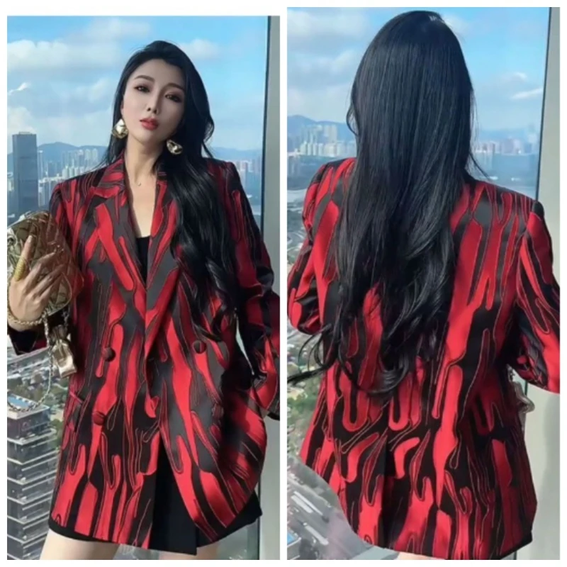 Spring or Autumn Luxury High-grade Temperament  Style Suit Outside Age Reduction Niche Non-identical Commuting Style Suit Jacket