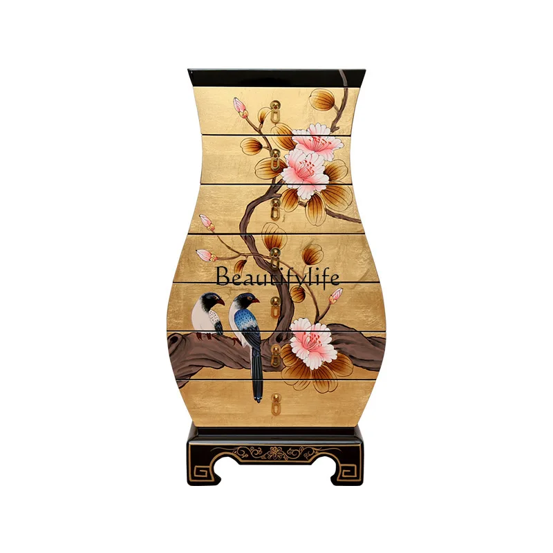 

-*New Chinese-style painted drawers, lockers, decorative bedroom, solid wood bedside tables