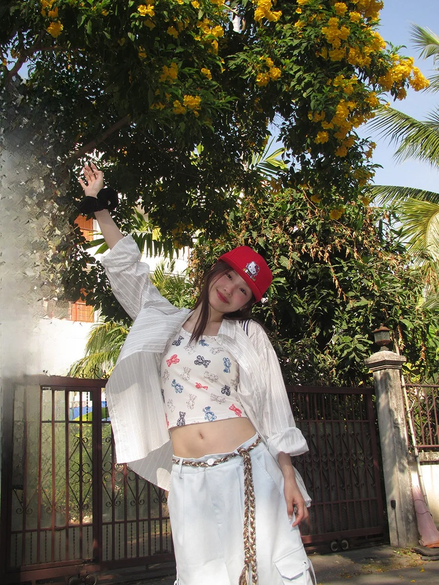 

Повседневная женская рубашка Sinbounboun оверсайз с длинным рукавом в полоску, защита от солнца, из смесового хлопка и полиэстера