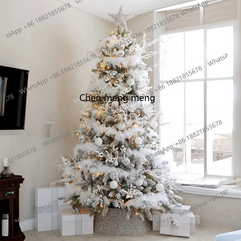 

White pe Christmas tree simple Christmas window decoration scene decoration snow Christmas tree home
