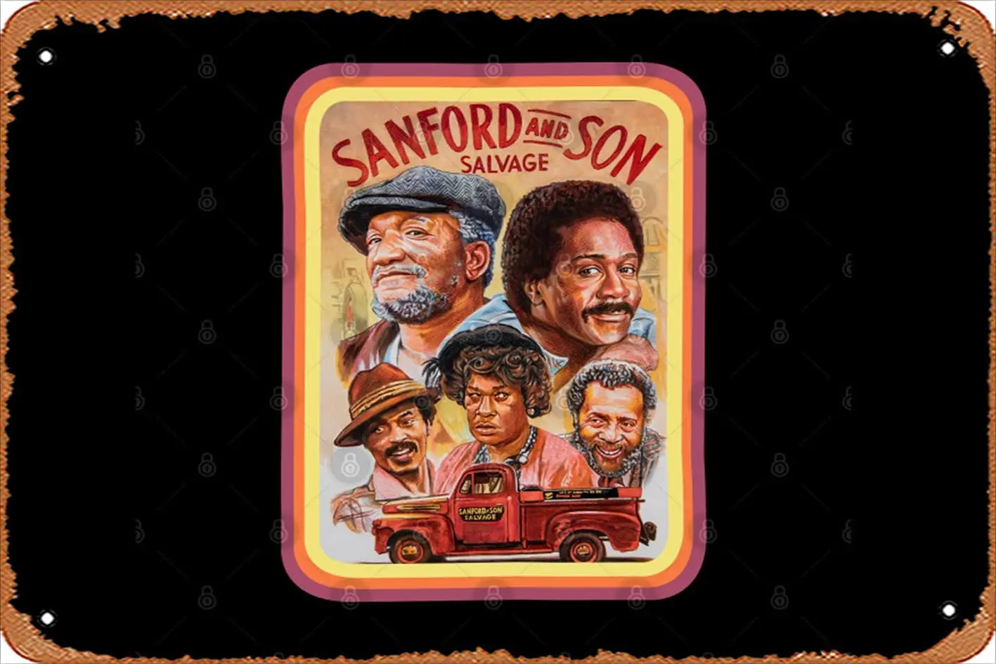 Zuhhgii Retro Tin Sign Sanford and Son Art Vintage Funny Novelty Metal Signs Man Cave Humorous Signs Movies Music Bar Art Poster