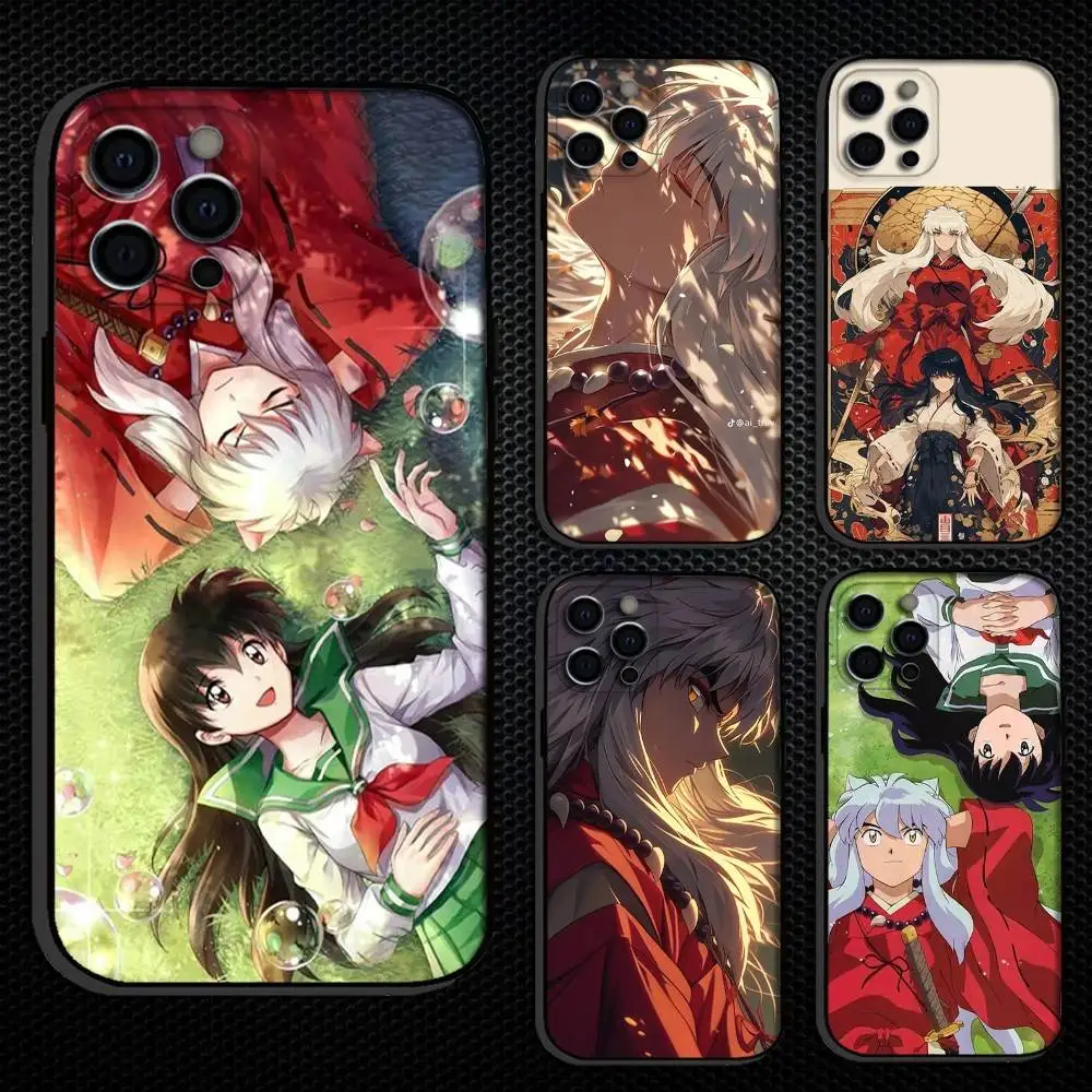 

I-Inuyasha Comics Anime Phone Case For iPhone 16,15,14,13,12,11 Plus,Pro Max, Others Soft Black Cover