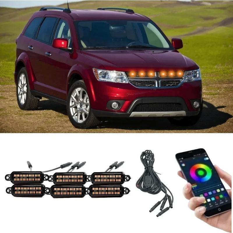 

Светодиодный передний светильник на решетке для Dodge Journey 2009-2020, автомобильный дневной ходовой фонарь, лампа для бровей для пикапа Offroad 12 В