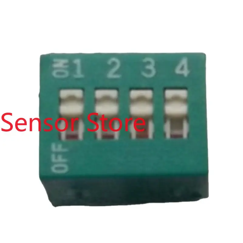 

10PCS Dial Switch, 4-position Direct Insertion, 4P Keyboard Type Coding, Flat Dial, 2.54 Spacing, Gold-plated Feet