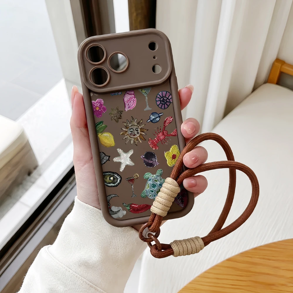 Handyhülle für Samsung Galaxy Note 20 S25 S26 Plus S24 S23 FE S25 S24 S23 Ultra A57 A07 5G Retro Elements Lanyard Silikonhülle – Detail 6