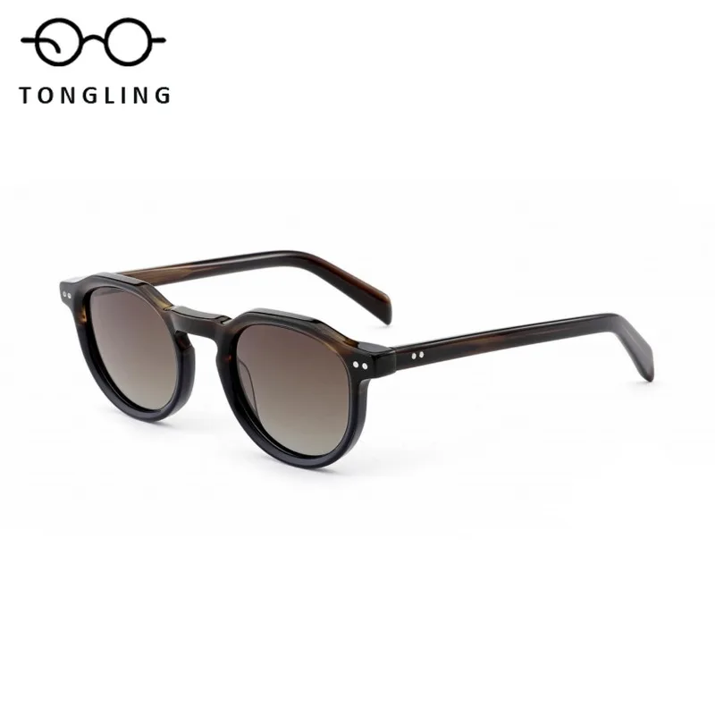 

Новые женские модные высококачественные круглые солнцезащитные очки для маленьких мужчин ручной работы из высококачественного ацетата для улицы с защитой от ультрафиолета