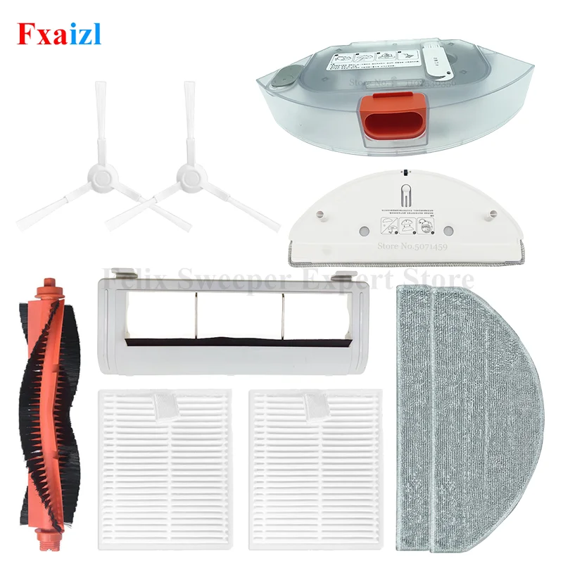 For Xiaomi E10 B112 E12 Robot Vacuum Cleaner Parts Main Side Brush HEPA  2 in 1 Water Tank Dust Box Mop Cloth Bracket Accessory