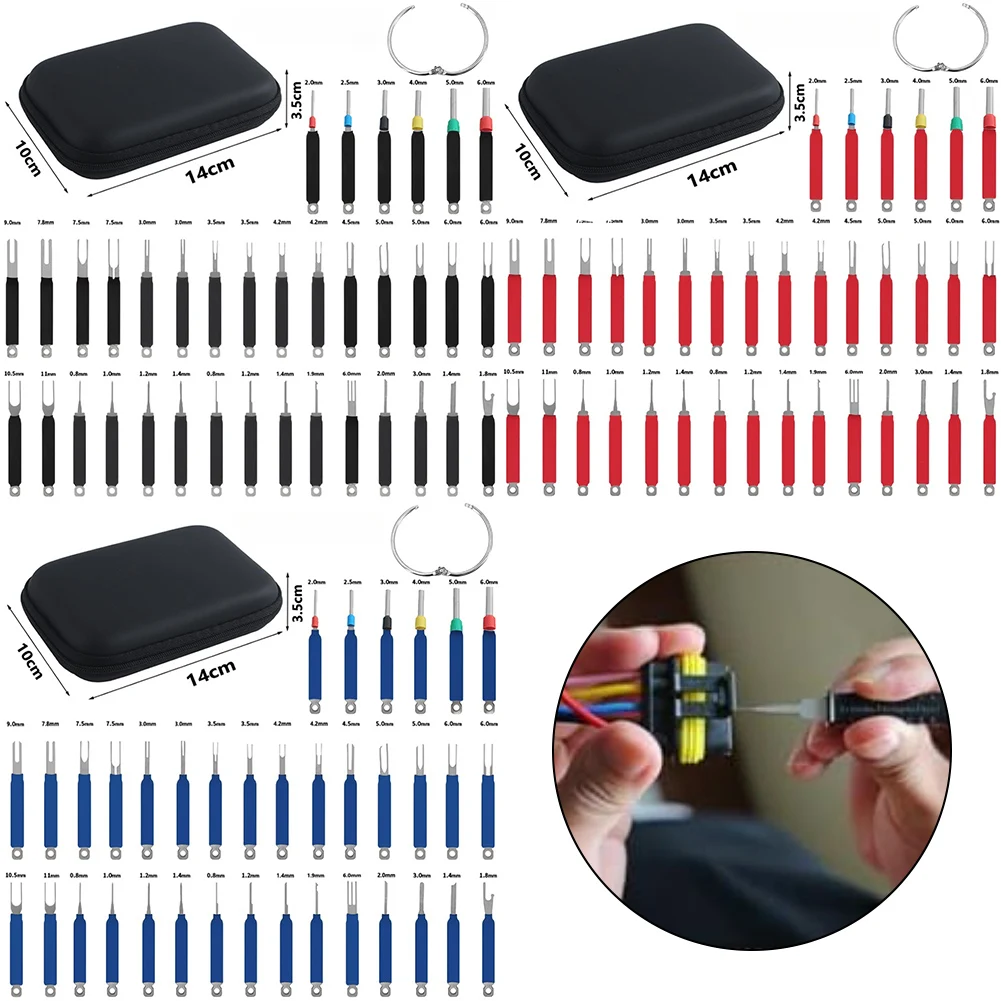 36pcs Automotive Terminal Removal Tool Set Case Pin Extractor Tool Release Electrical Wire Connector Puller Terminal Ejectors
