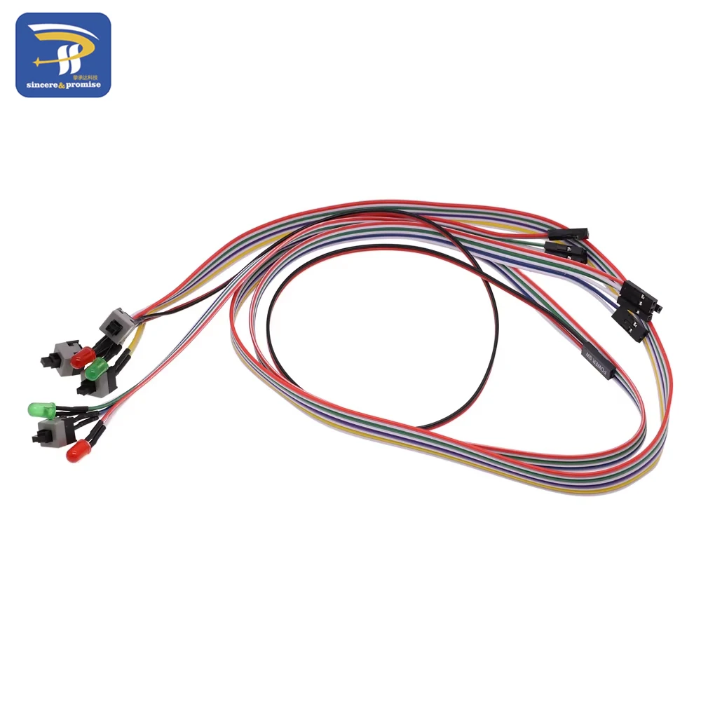 1PCS 65CM Slim PC Compute Motherboard Power Cable Original On Off Reset with LED Light PC Power Reset Switch Push Button Switch