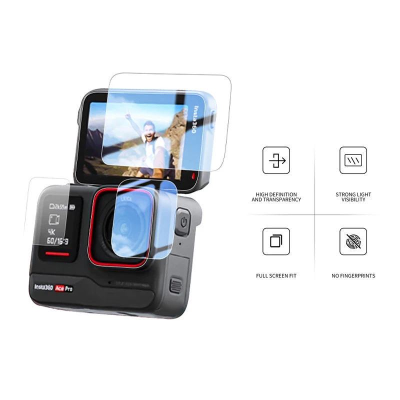 Tempered Glass Film for Insta360 Ace Pro Screen Lens Protector for Insta360 Ace Camera Accessory Anti-Scratch Protective Film