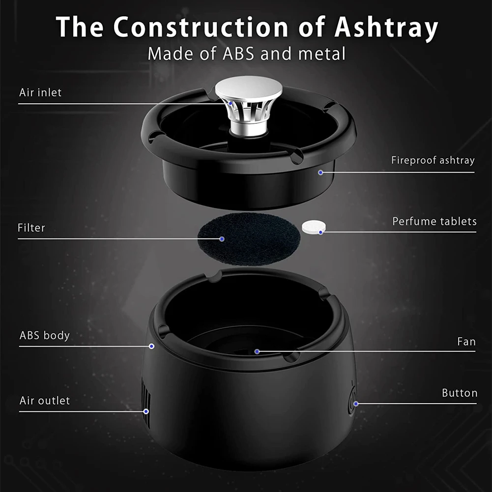 Smokeless Ashtray,ชาร์จ Ashtray สำหรับรถบ้านในร่มกลางแจ้งสำนักงาน