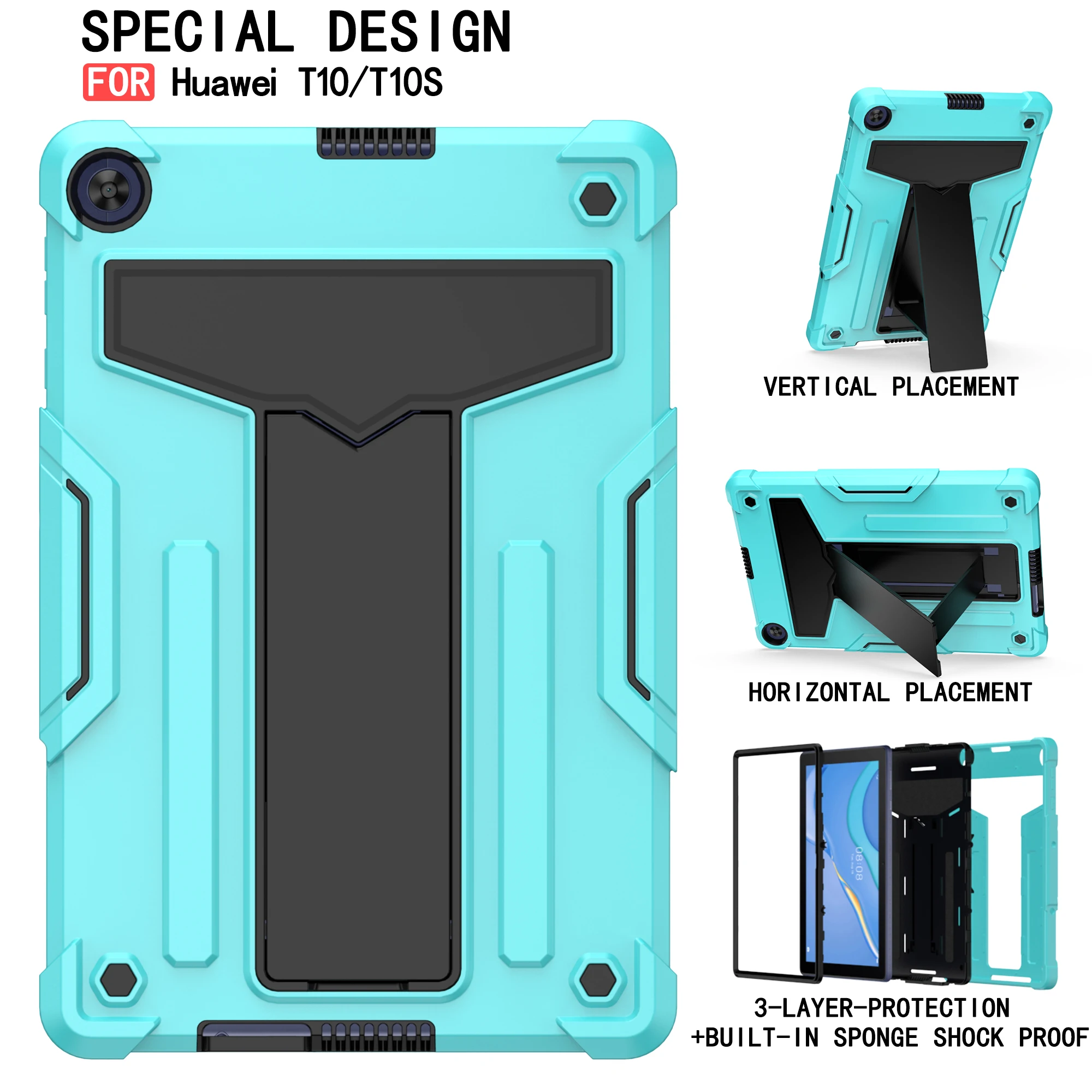 

Shockproof Kids Tablet Stand Case For Huawei MatePad 11 2021 DBY-W09 L09 Cover Matepad T10 9.7" T10S 10.1" T8 T5 Shell Funda