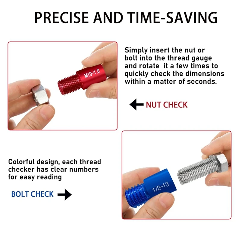 

Резьбовые шашки, гайки и болты -26 Тестер резьбы в комплекте Проверка гаек и болтов - 14 дюймов и 12 метрических размеров - AB09