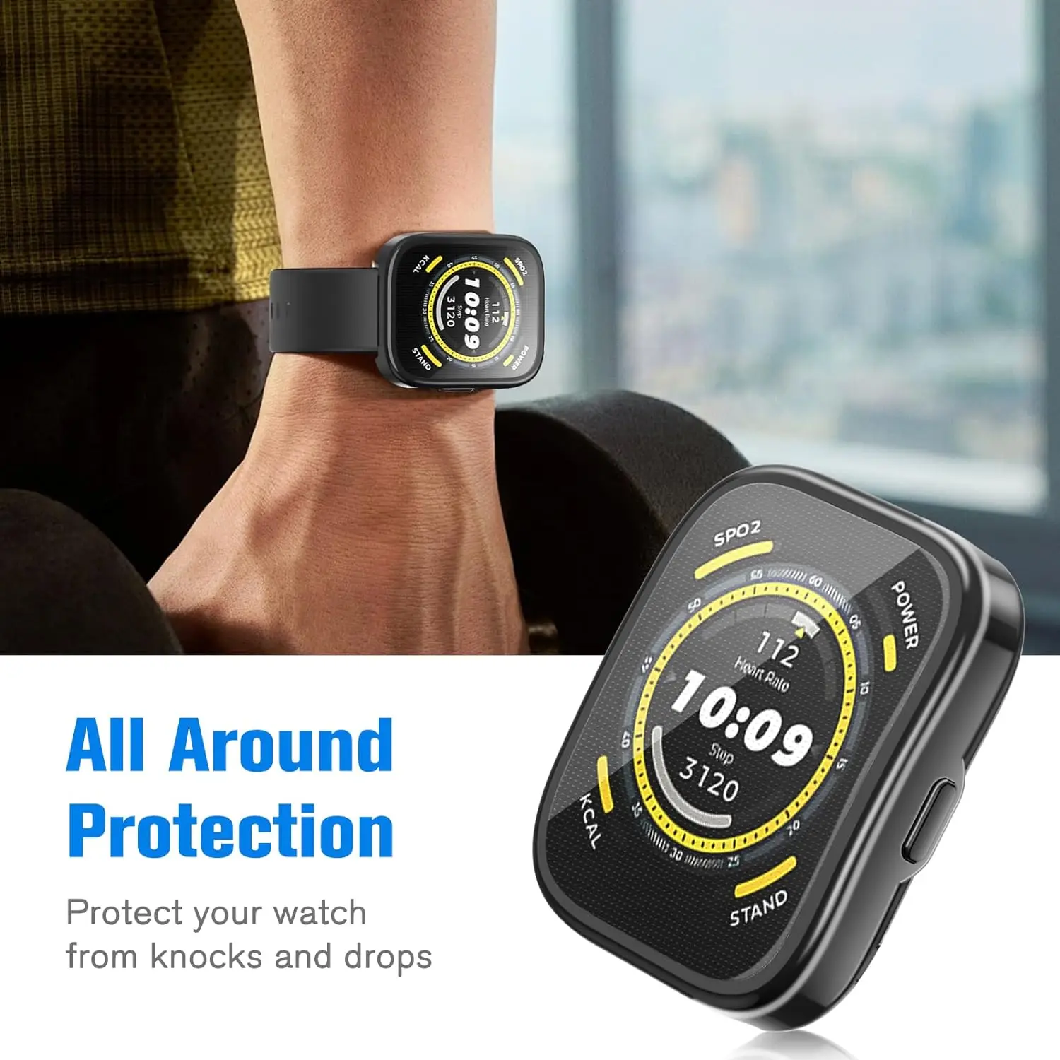 Plating Case For Amazfit Bip 5 Unity  Samrt Watch Strap Full Bumper TPU Protective Accessories Screen Protector