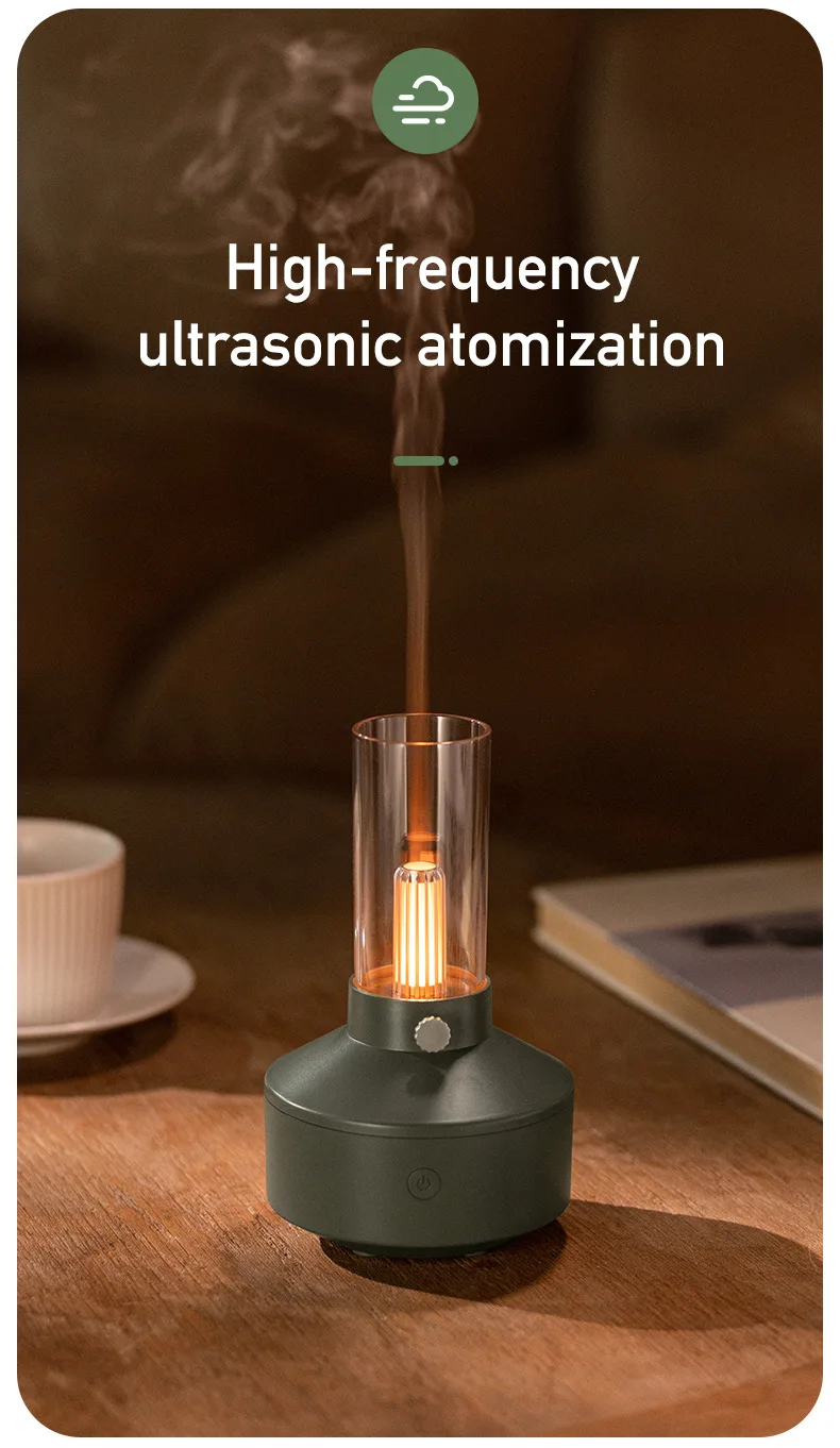 Máquina de aromaterapia con luz de vela Retro, humidificador, luz de ambiente de escritorio, nuevo