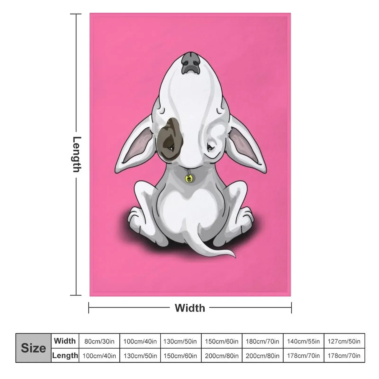 Bullterrier Black Eye Patch Throw Blanket couch cozy soft plush fuzzy picnic outdoor blanket