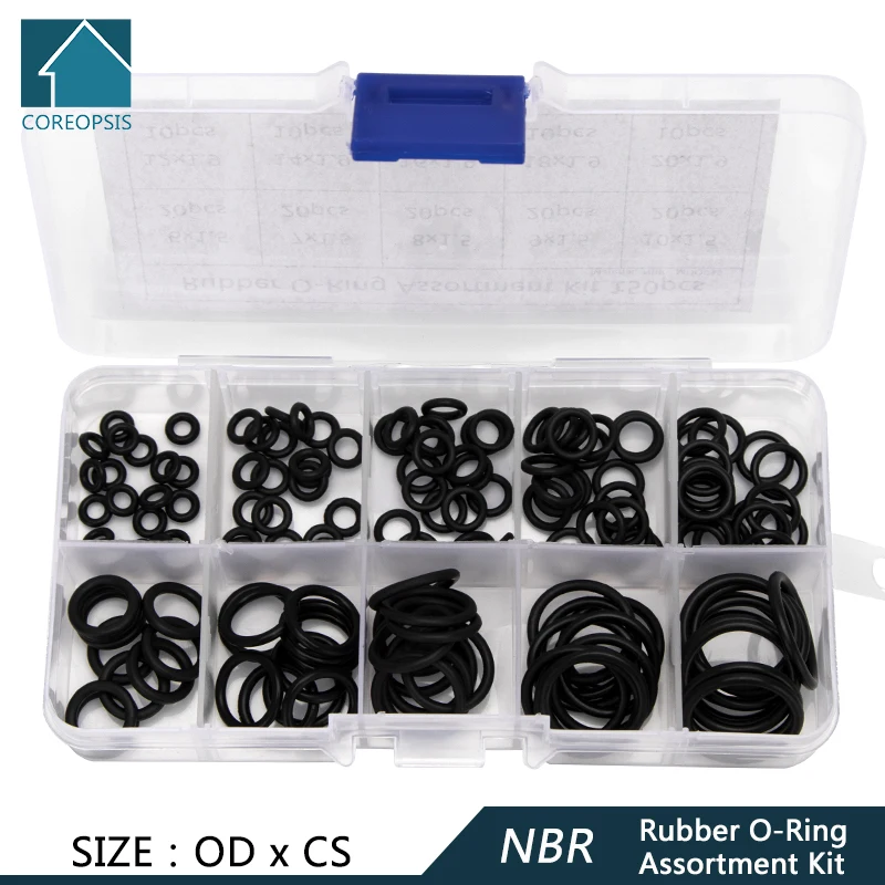 150 peças pcp paintball airsoft nbr borracha vedação o-rings kit de substituições od 4-20mm milímetros cs 1mm 1.5mm 1.9mm 2.4mm