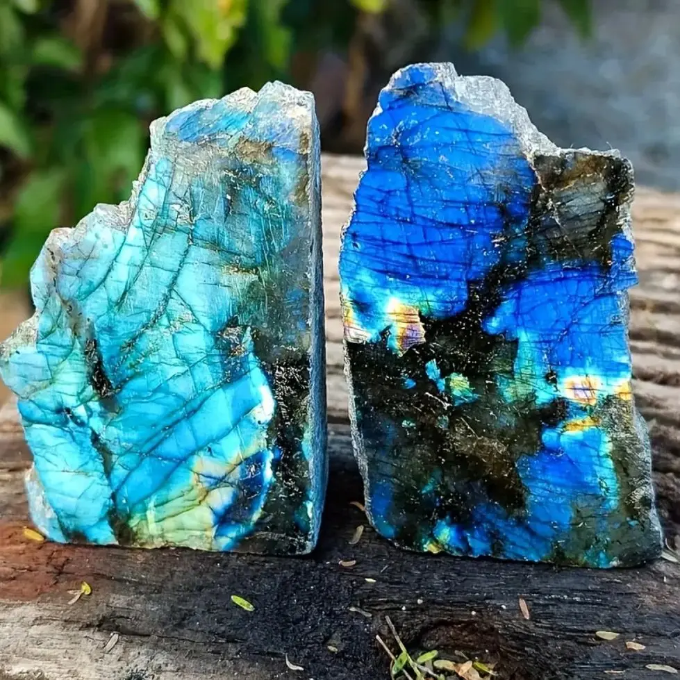 Crystal Slabs Rainbow Flash Labradorite Natural Raw stones Blue labradorite Slice jewelry diy Polished Crystal Gemstone Gift