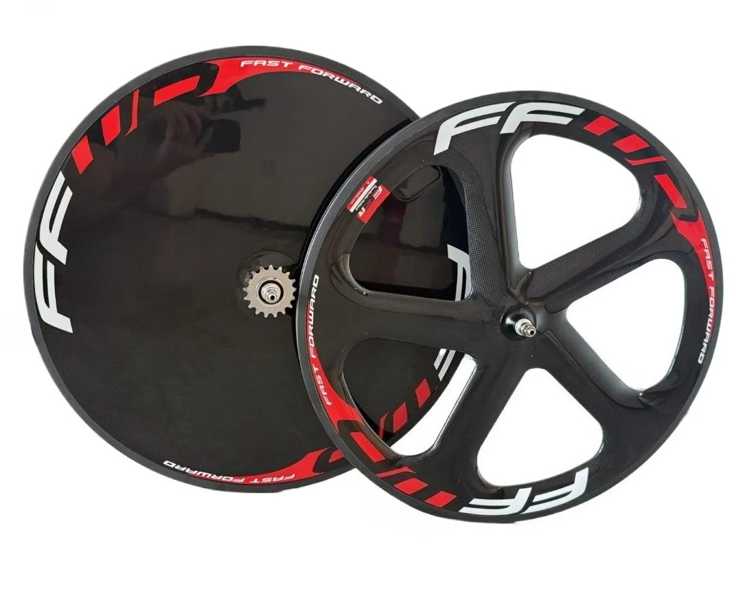 

700C Углеродное волокно Road Time Trial Track TT Комплект велосипедных колес TT 5 спиц и дисковый обод колеса/дисковые тормозные колеса