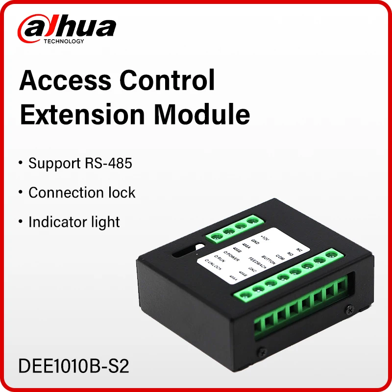

Модуль расширения контроля доступа Dahua DEE1010B-S2 поддерживает кнопку выхода RS-485, электронные и магнитные замки, 1 управление блокировкой, 12 В постоянного тока