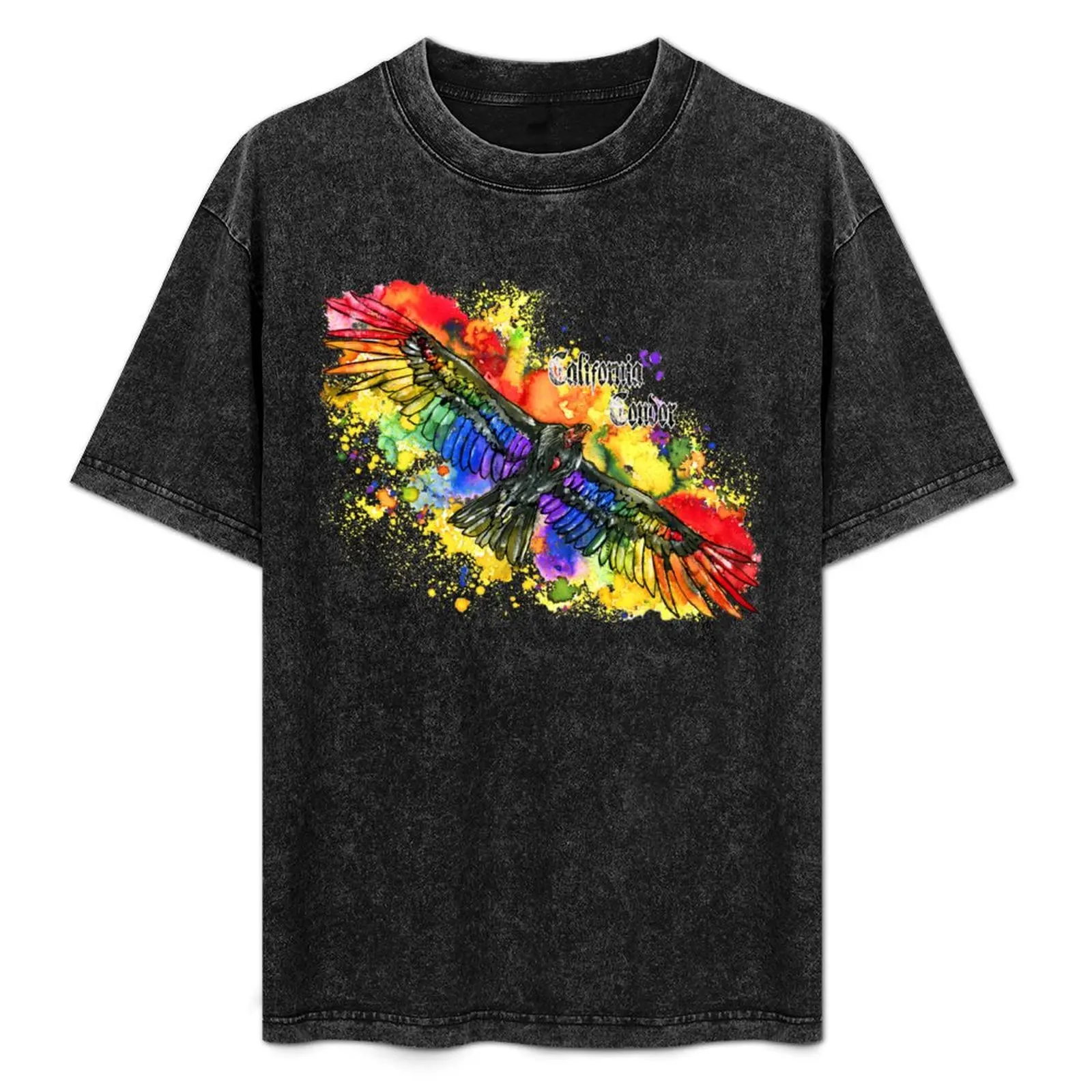 

Pride Vultures: Rainbow California Condor T-Shirt Large Size Loose Casual Tee