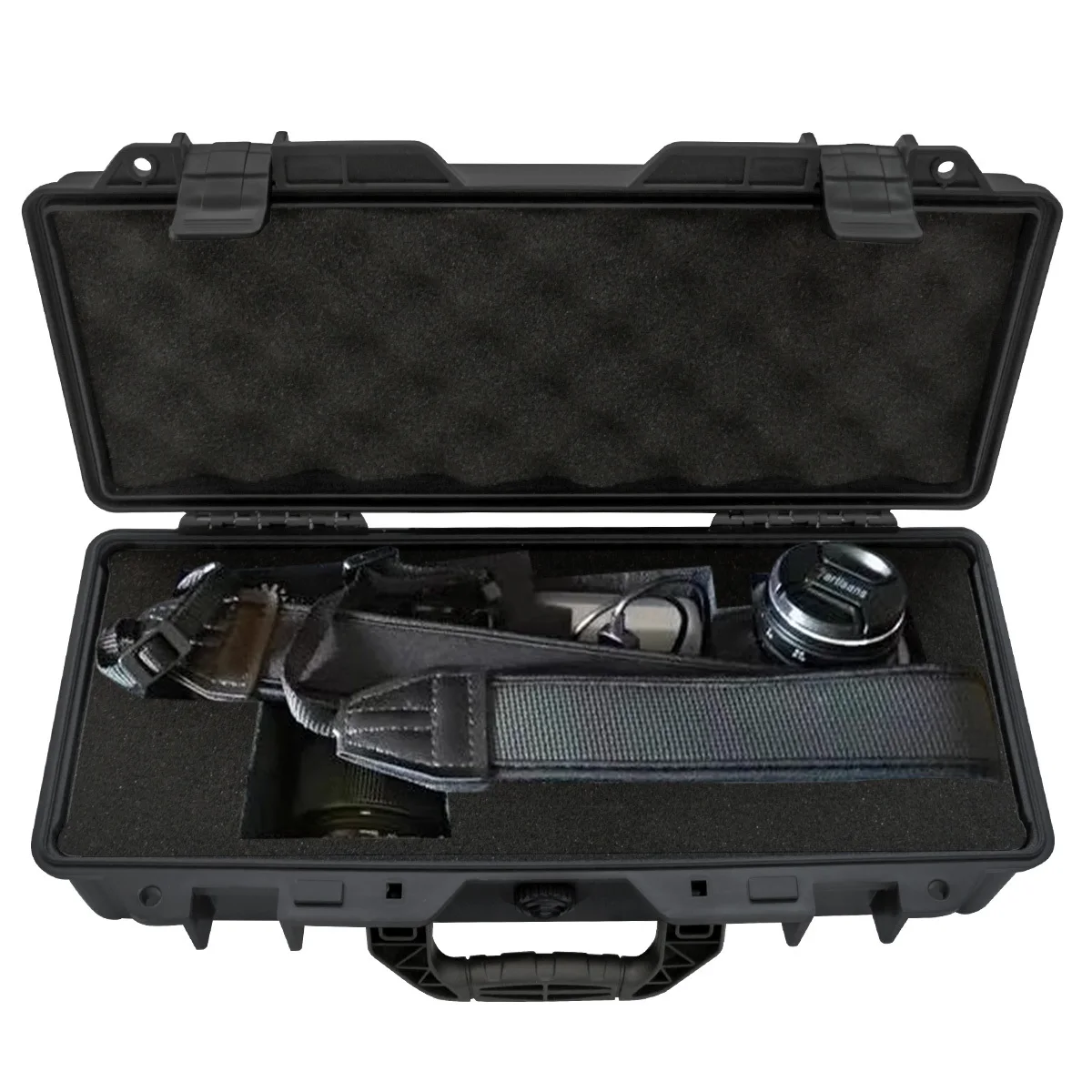 5 أحجام حقيبة حمل صلبة متينة مقاومة للماء والعفن والصدمات - صندوق أدوات داخلي مبطن بالإسفنج مع إغلاق مزلاج آمن