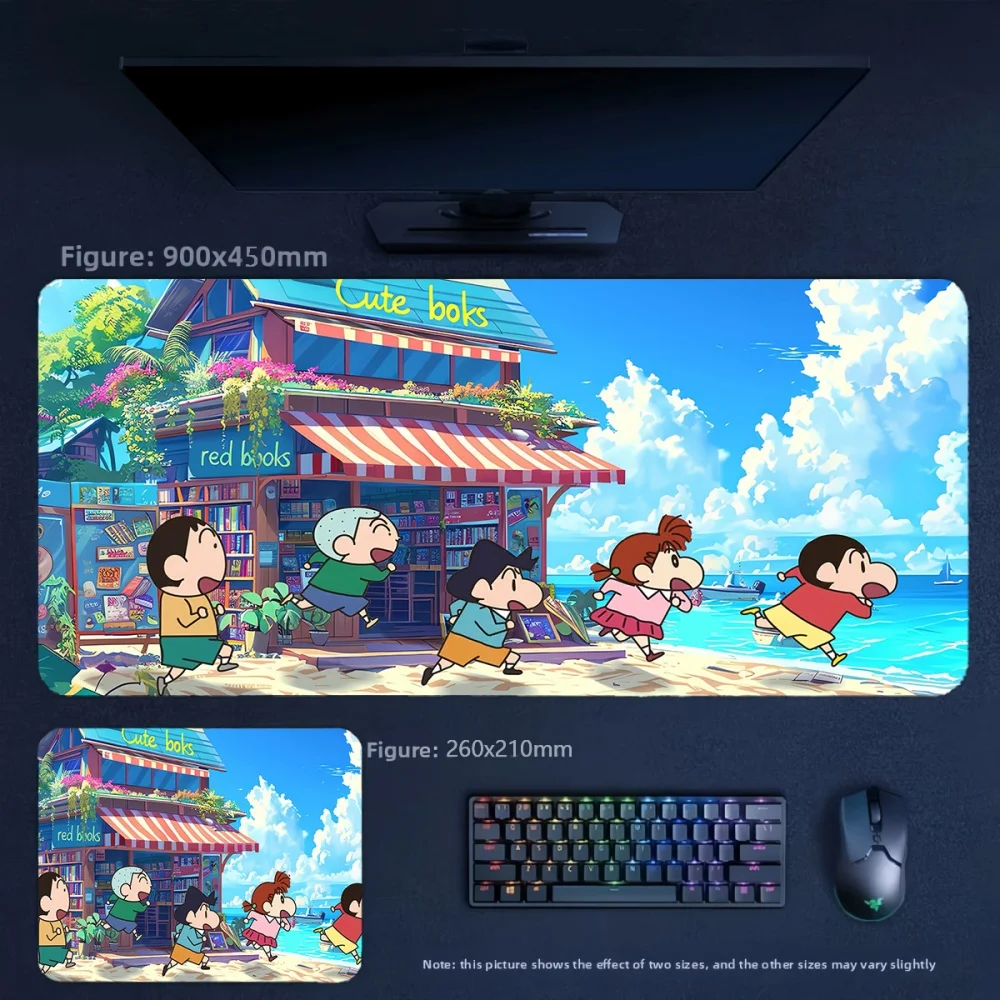 New Girls' Large-sized Leather Waterproof Table Mat High Definition Animation Crayon Shin-chan and His Friends Leather Mouse Pad