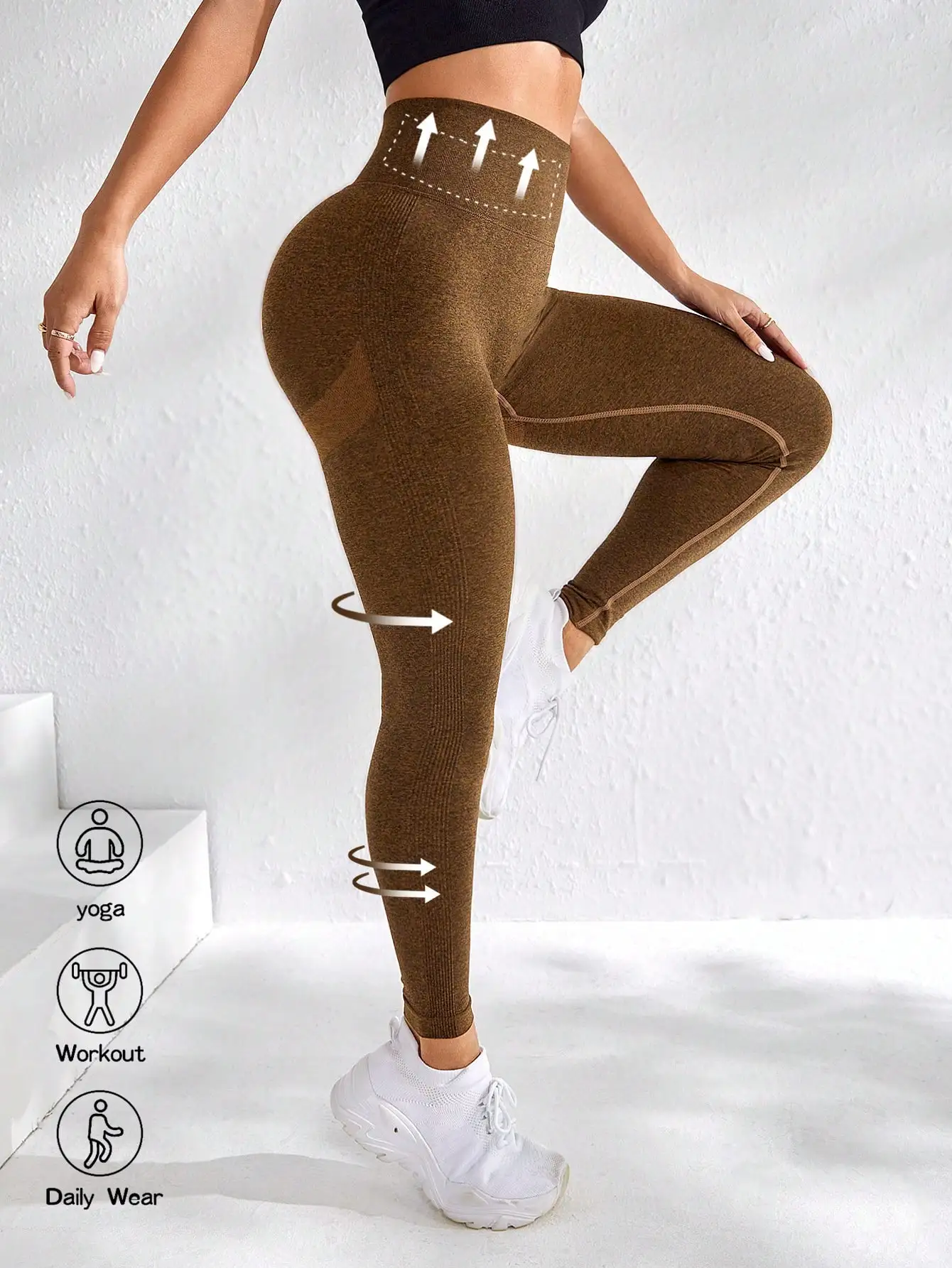 High Waist Seamless Leggings Women Scrunch Butt Lifting Workout Pants Tummy Control Yoga Gym Tights