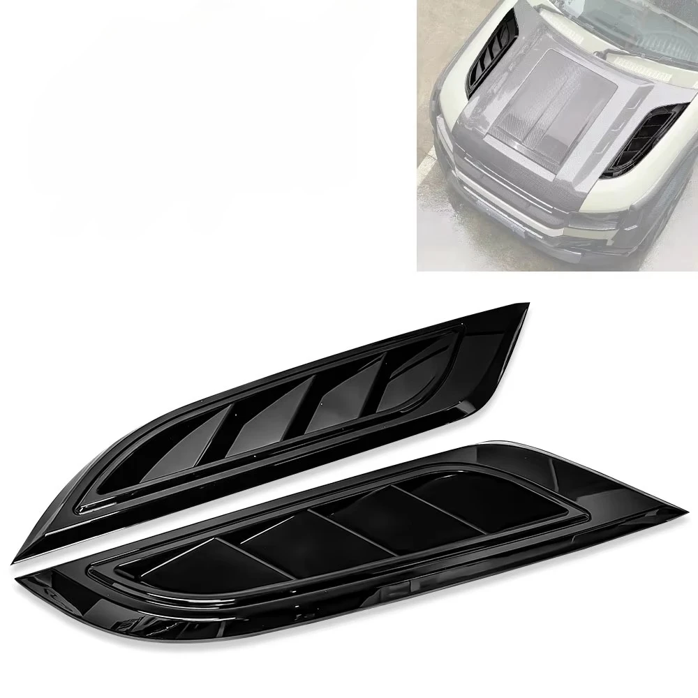 Car Parts Carbon Fiber Texture Bonnet Two Sides Trim Panel Hood Vent Covers for Land Rover Defender
