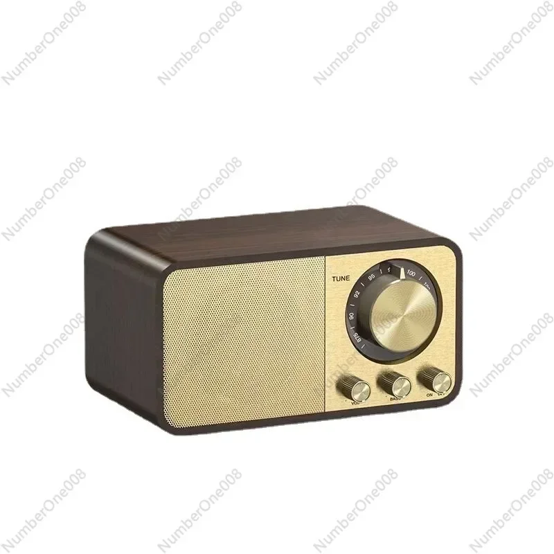 Wooden JY66 Bluetooth Speaker with Vintage Wood Grain Radio, TF Card, USB Port, Hands-Free, Bass Boost