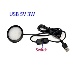 USB 5V 3W Spotlight Surface Installation With Switch Mini LED Simple Ceiling Light Wine Cabinet Light Ultra Thin 8mm Downlight