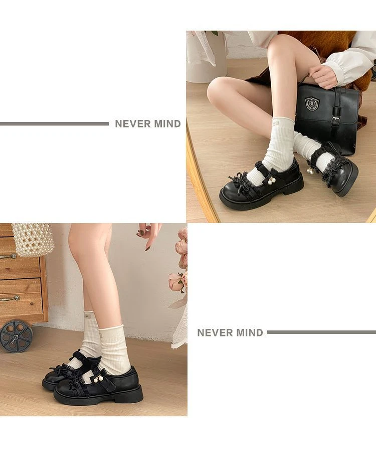 Neue Mary Janes Loafers mit klobigem Absatz, süße Schleifen-Schuhe für Damen, lässige Schuhe im Preppy College JK-Stil für Mädchen – Detail 14