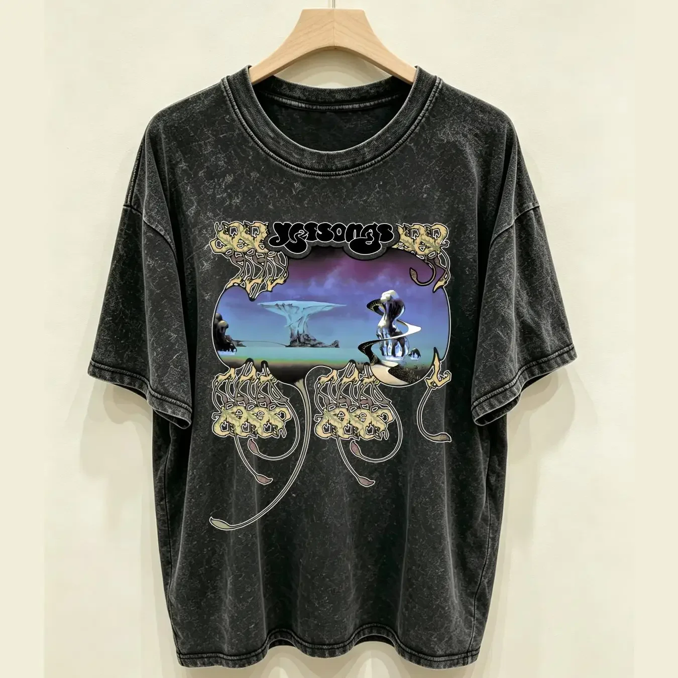 washed T Shirt Yes Yessongs Licensed Adult vintage Washed streetwear designer clothes Stretched Versatile Slightly