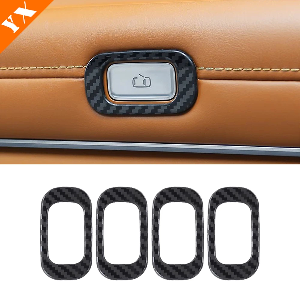 

For AITO M9 Accessories 2024 2025 Stainless Steel Silver Black Car Door Switch Button Panel Decorative Protective Cover