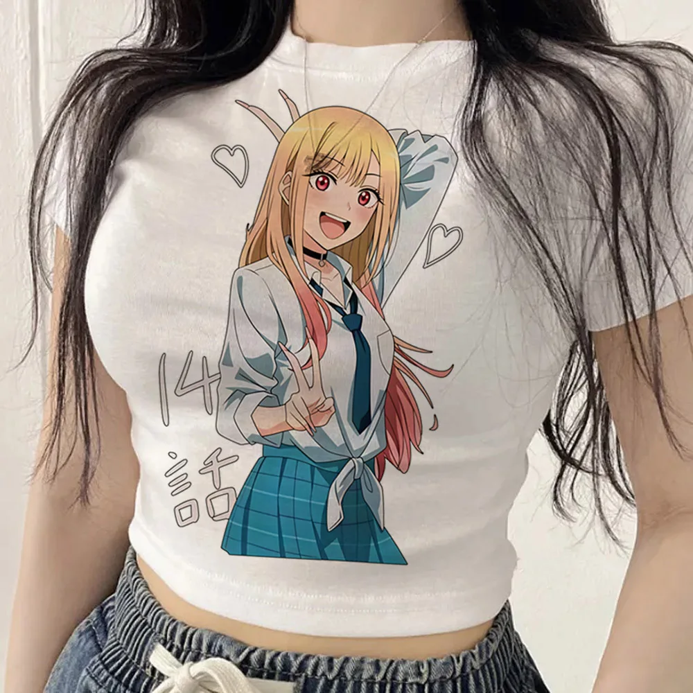 Marin Kitagawa crop top teen vintage grunge jojifuku korean fashion t-shirt y2k funny 2000s dollette anime