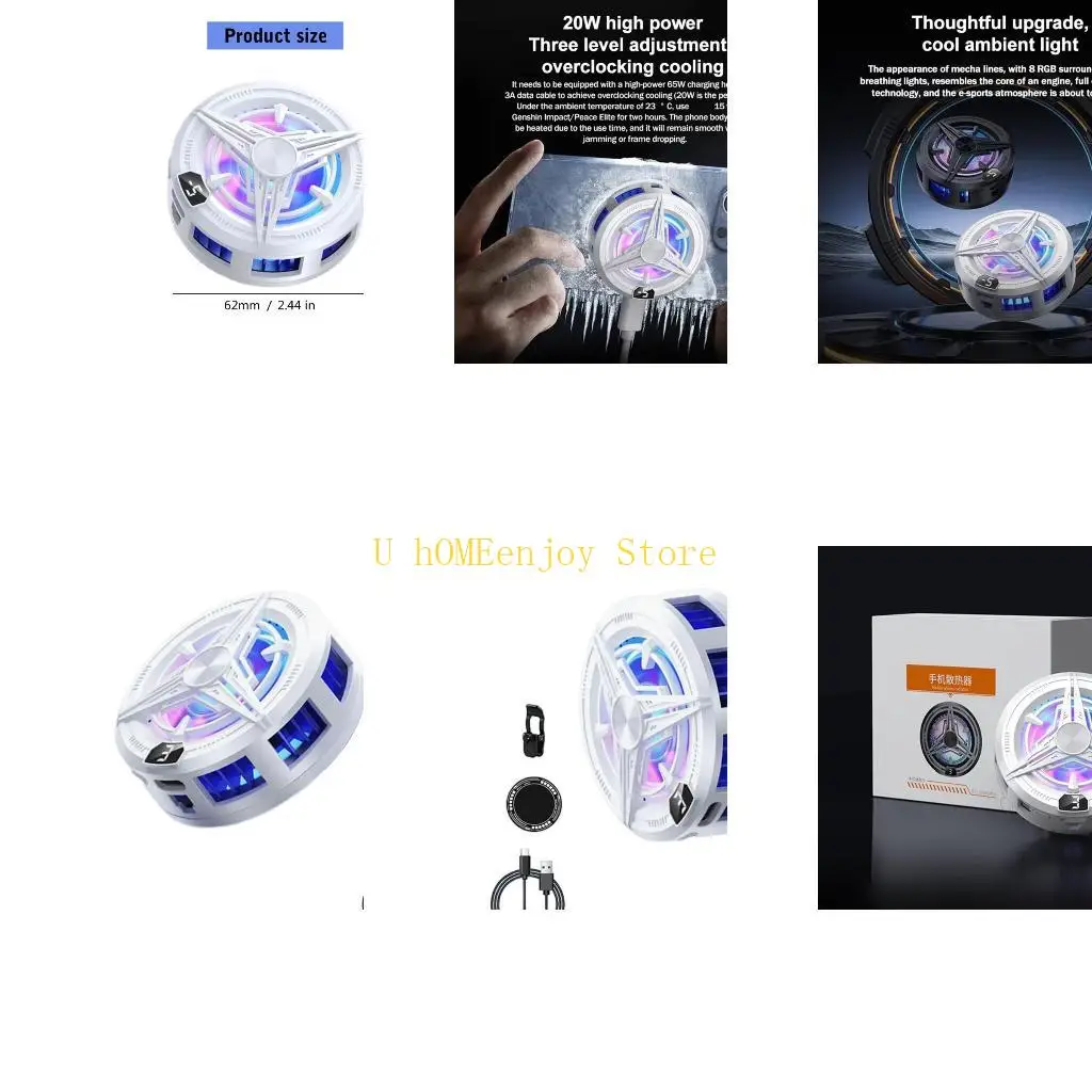 

B0KF Теплоотводы для мобильных телефонов Охлаждающие радиаторы для игр со светодиодной подсветкой