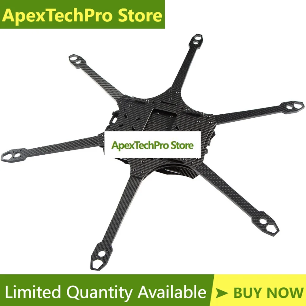 ApexTP GX-V6 10-inch 550mm Six-Axis Carbon Fiber Optic Long-Range FPV Unmanned Aerial Vehicle Rack for Drones